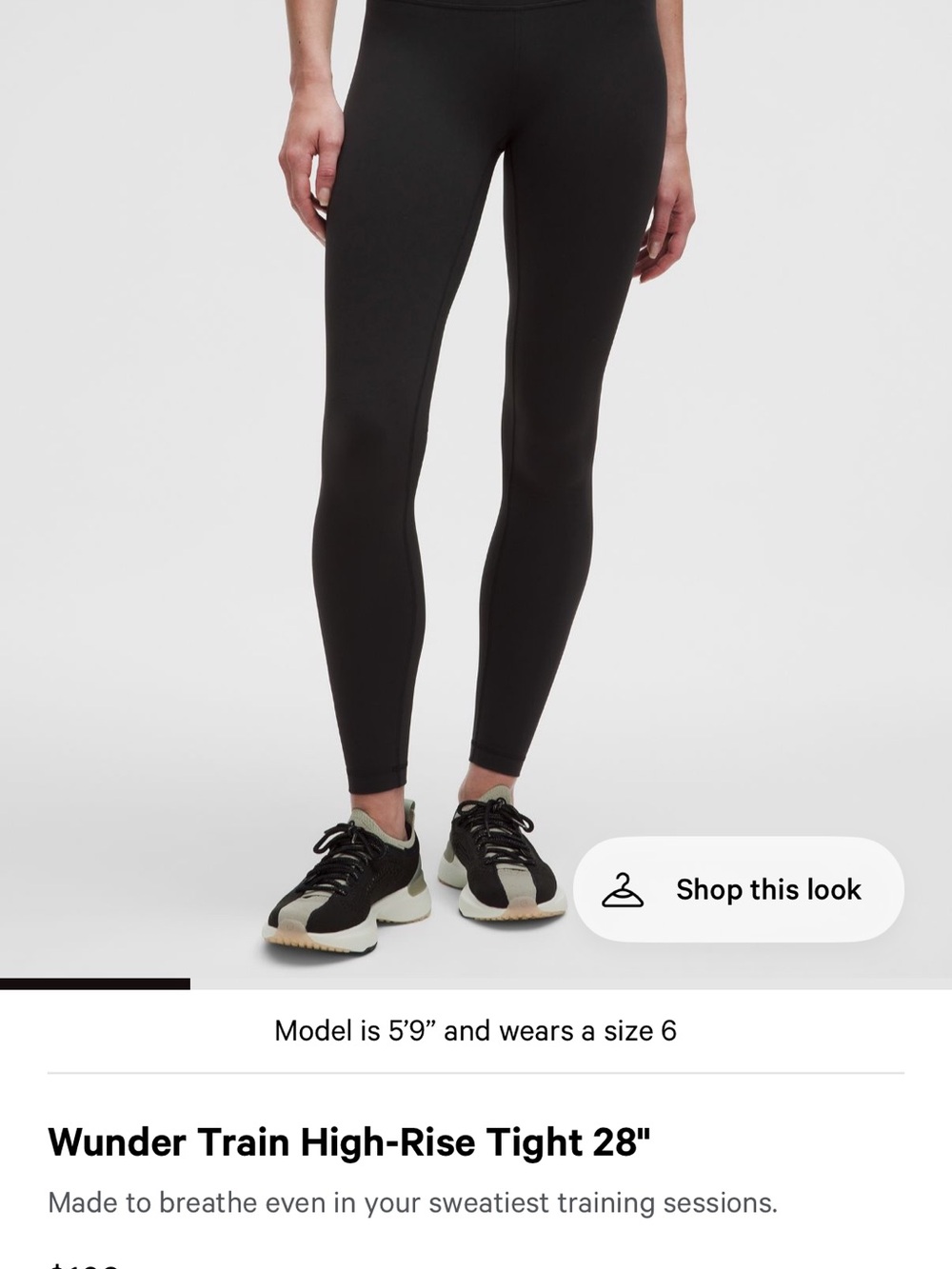 Lululemon wunder train High-Rise Tight 28" — Black
